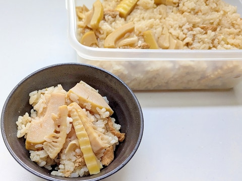 旬の筍で、濃いめの筍ご飯